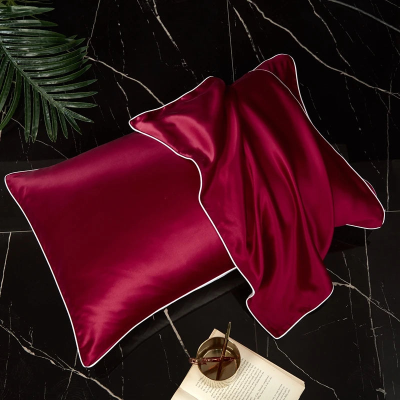 Mulberry Silk Charmeuse Pillowcase &ndash; Luxurious Comfort for Hair and Skin Red / 480x740mm  1pc