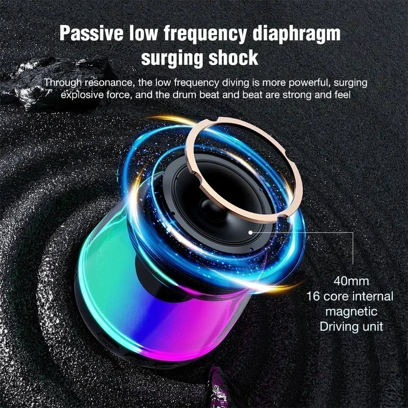 Magnetic Bluetooth Speaker with RGB Light and Portable Design