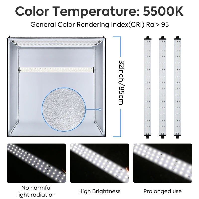 Light Box Photo Tent &ndash; Three Dimming Lights Included