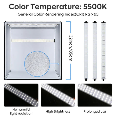 Light Box Photo Tent &ndash; Three Dimming Lights Included