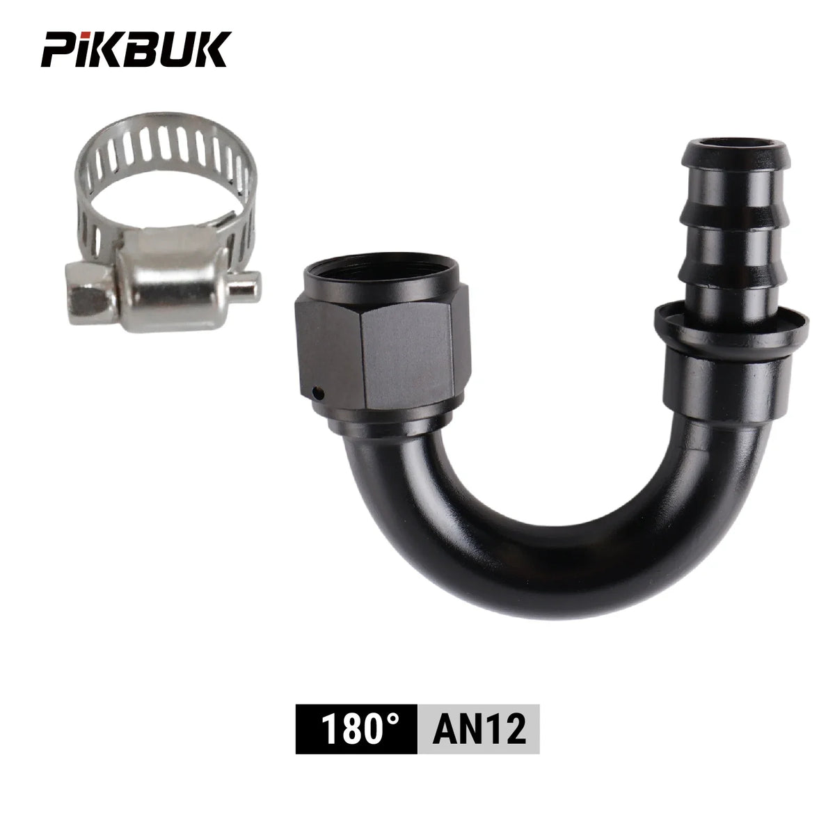 PIKBUK Universal AN4 6 8 10 12 Push-on Hose End Fittings Fuel Oil Cooler Hose Fitting 180 Degree Reusable Connection Adapter by InterCyprus Trading Ltd