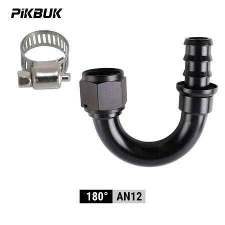 PIKBUK Universal AN4 6 8 10 12 Push-on Hose End Fittings Fuel Oil Cooler Hose Fitting 180 Degree Reusable Connection Adapter by InterCyprus Trading Ltd