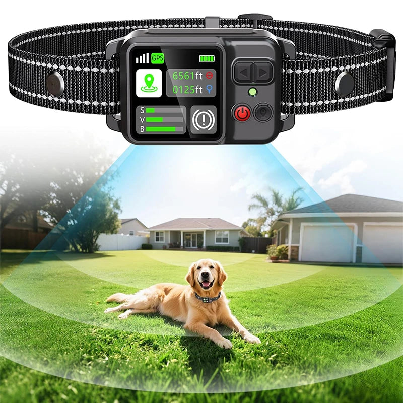 Wireless Dog Training Collar With Electronic Fence And Barking Stopper