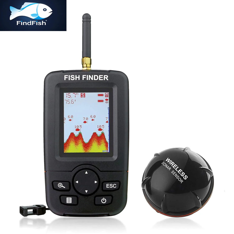 Portable Sonar Fish Finder - 100M Wireless Echo Sounder for Lake &amp; Sea