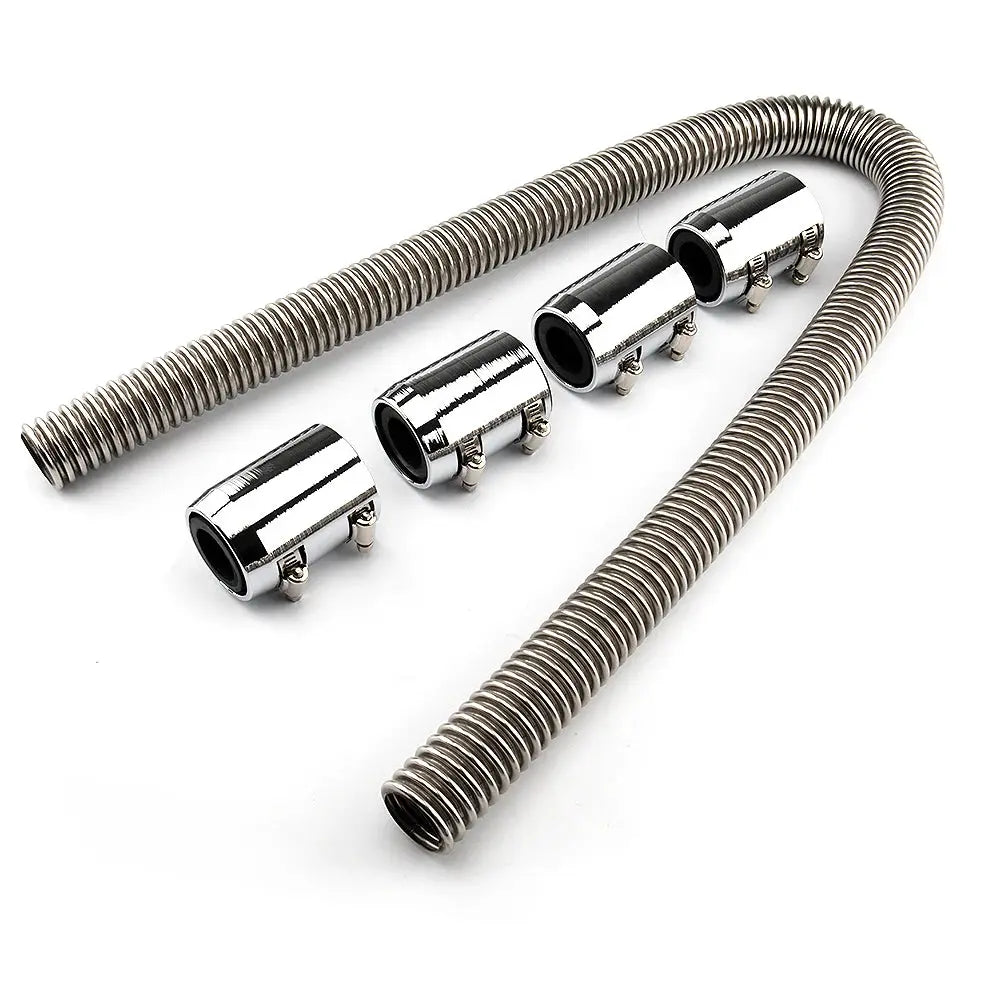 24" 36" 48" Radiator Hose Kit, Stainless Steel Radiator Flexible Coolant Water Hose Kit with Cap Clamp by InterCyprus Trading Ltd