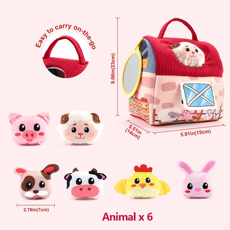 Plush Barn With Farm Animals &ndash; Sensory Montessori Toy without Box