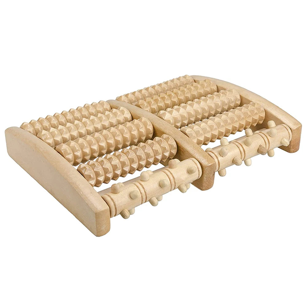 Wooden Foot Massage Roller Plantar Stimulator - Pain Relief wooden