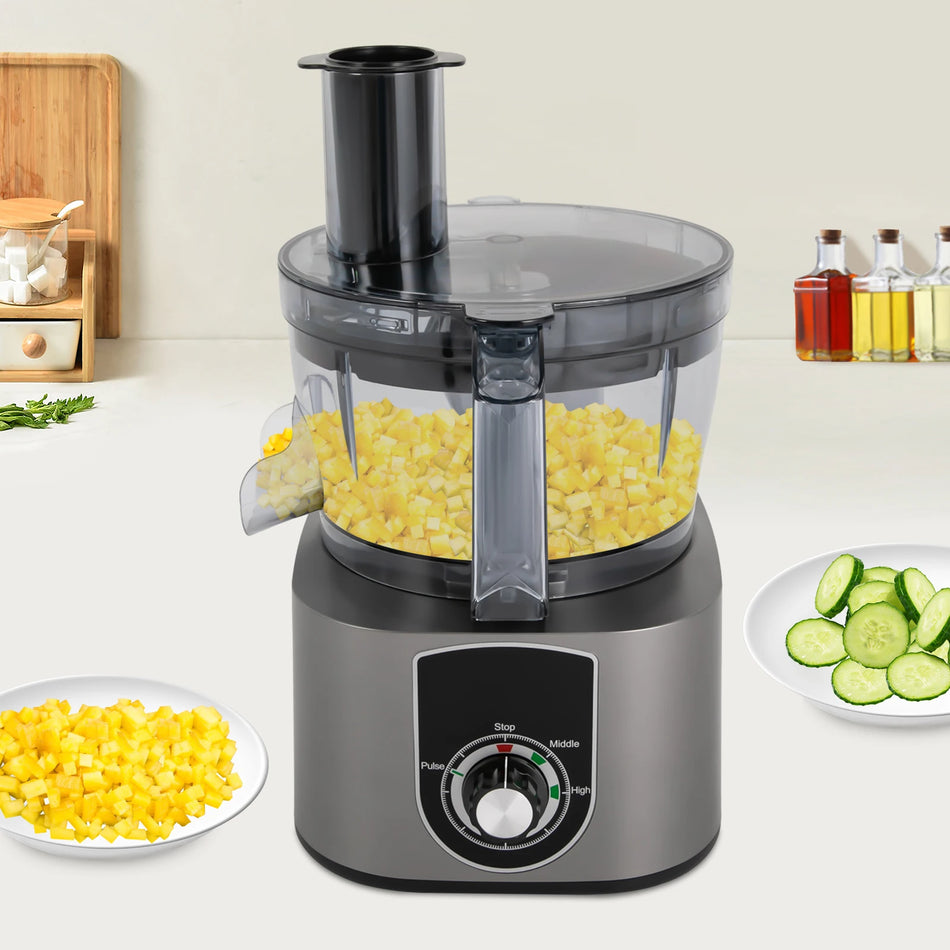 Affettatrice Vegetale Commerciale 600W – 3in1 Taglio e Dado