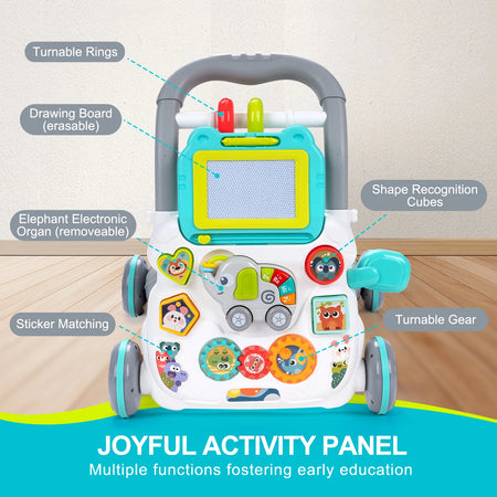 Coolplay Baby Cartoon Push Walker Toy &ndash; Multifunctional Music and Drawing Board