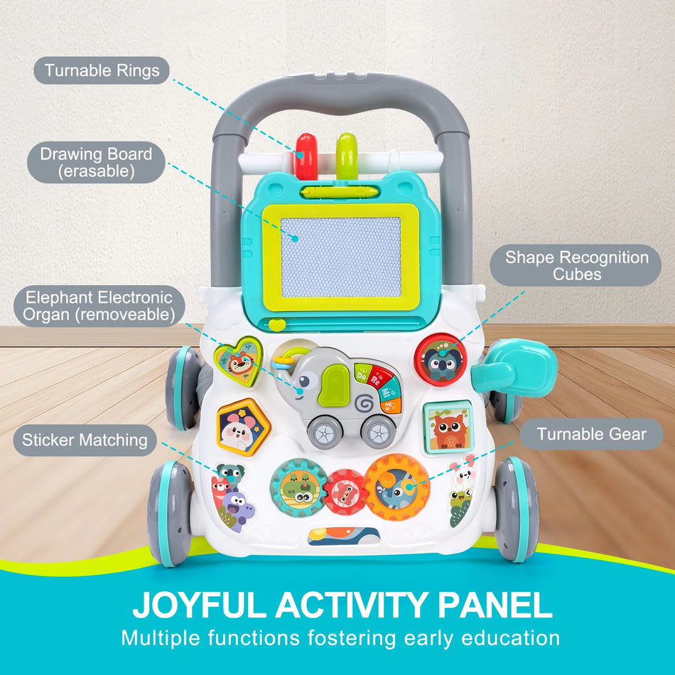 Coolplay Baby Cartoon Push Walker Toy &ndash; Multifunctional Music and Drawing Board