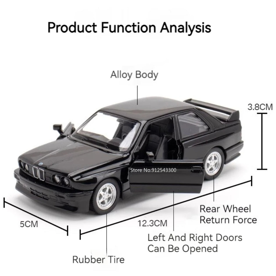 Modelo de coche de fundición de aleación a escala 1/36 para BMW M3 1987