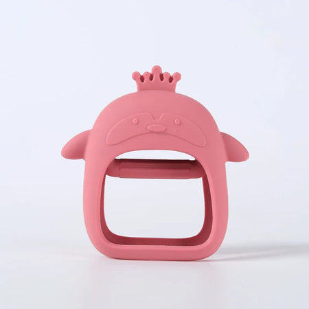 Cute Baby Hands Teether &ndash; Safe Silicone for Teething Relief B Red