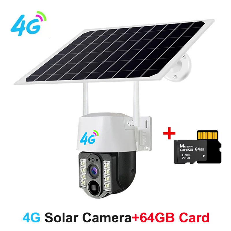 Solar WiFi PTZ Camera 4G Sim 10X Zoom &ndash; Auto Tracking 4G and 64GB Card
