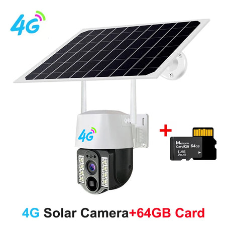 Solar WiFi PTZ Camera 4G Sim 10X Zoom &ndash; Auto Tracking 4G and 64GB Card
