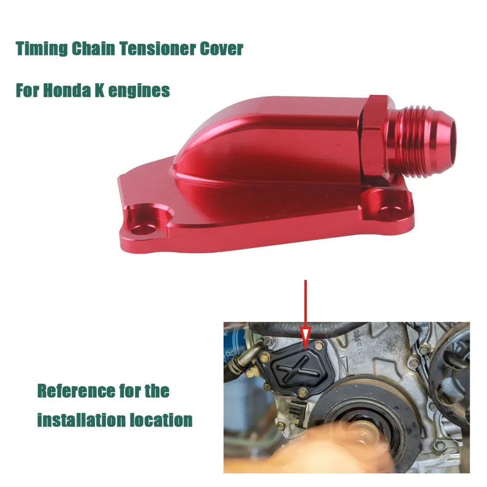 Copertura del tenditore della catena di ritorno dell'olio con scarico turbo per Honda K20 K24