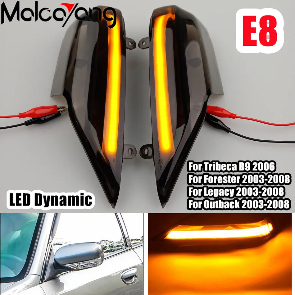 2Pieces Dynamic LED Mirror Turn Signal Indicator Light For Subaru Forester Outback Legacy Rearview Mirror Repeater Lamp 2003-08