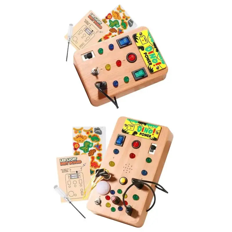 Montessori Busy Board With Led Switches And Puzzle Pieces For Toddlers by InterCyprus Trading Ltd