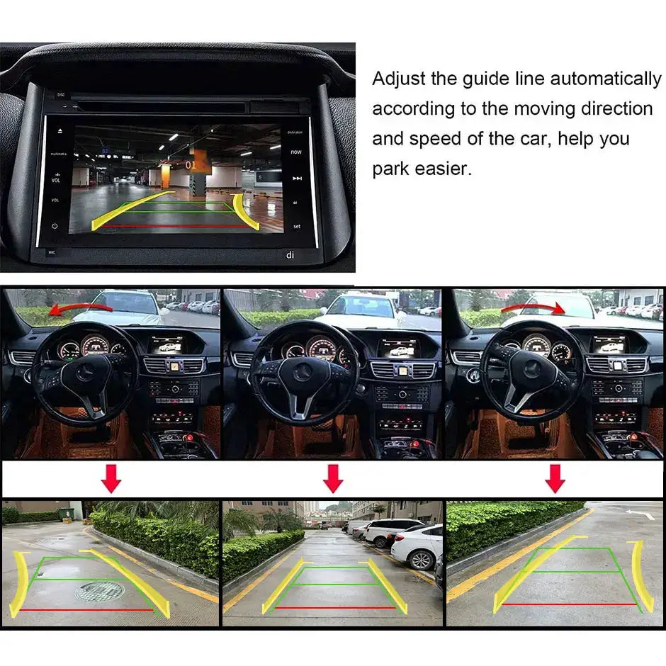 GreenYi Dynamic Trajectory AHD 1080P Car Rear View Camera Intelligent Track Guide Line For Universal Vehicle Backup Reverse by InterCyprus Trading Ltd