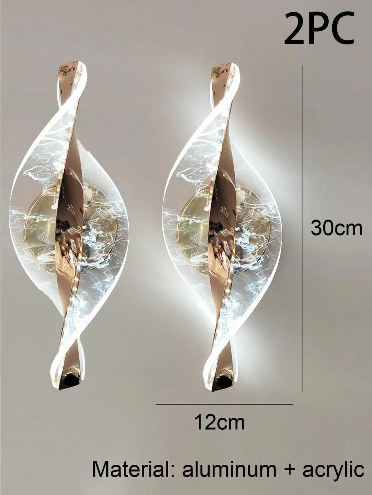 Acrylic 1pc Gold/Black Modern Wall Sconce &ndash; LED Lighting 2PC-gold-yunwu