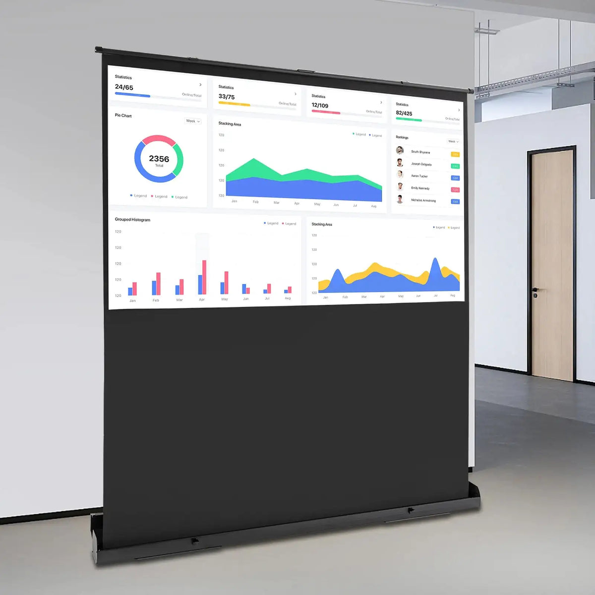 80 Inch Portable Projection Screen 1.2 Gain &ndash; Floor Stand