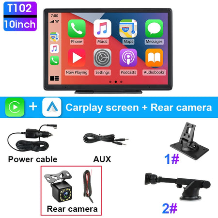JMCQ 10 Inch CarPlay Screen &ndash; Wireless CarPlay Android Auto 10 inch camera