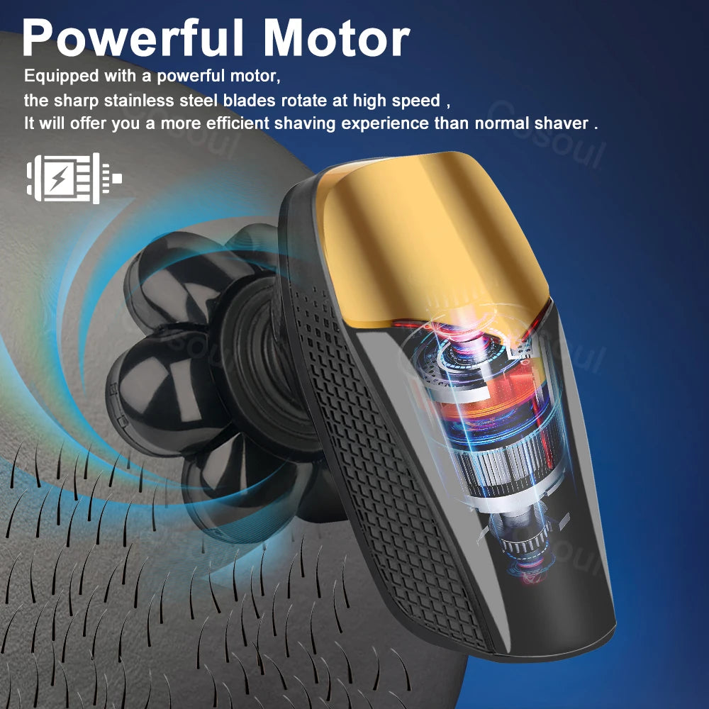 COSOUL V8 Electric Shaver for Men - Powerful 7D Rotary Head Razor