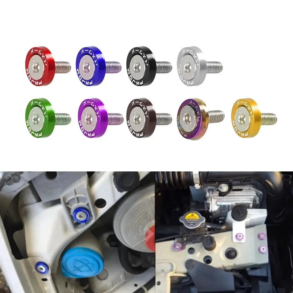 10Pcs/Set M6 * 20mm JDM Bumper Fender Washer Kit Engine Bay Dress Up Bolts Fasteners Aluminum Concave Hex Screws by InterCyprus Trading Ltd