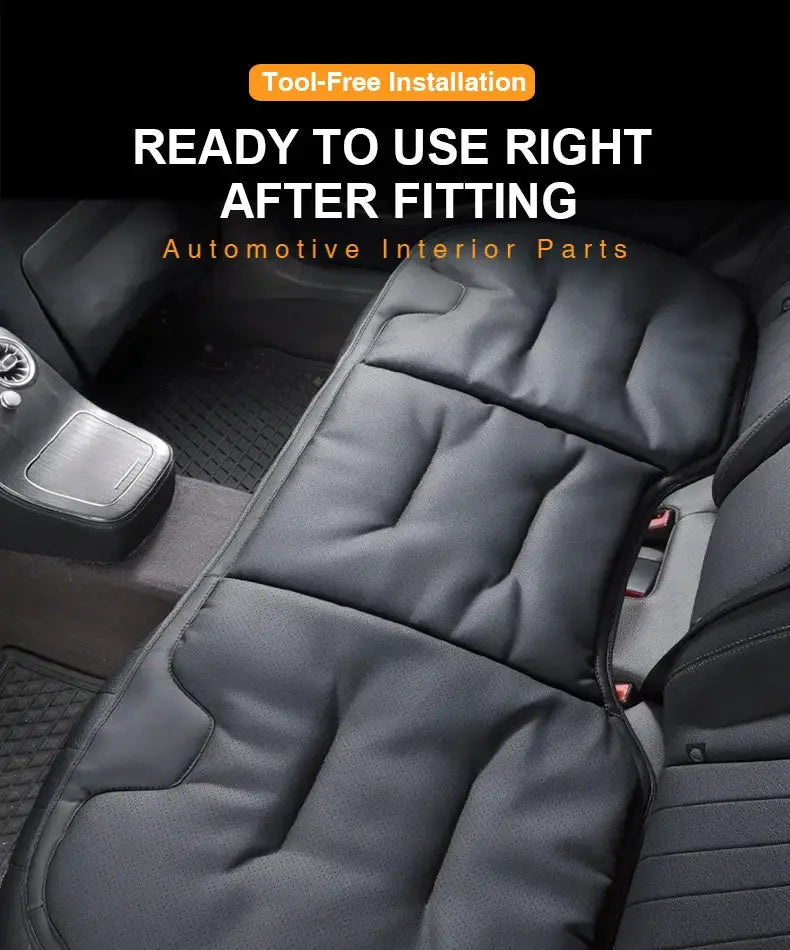 Vtear Universal Rear Seat Cushion PU Perforated Breathable Pad Car Bench Protector Soft Cotton Filled Mat All Weather Accessory by InterCyprus Trading Ltd