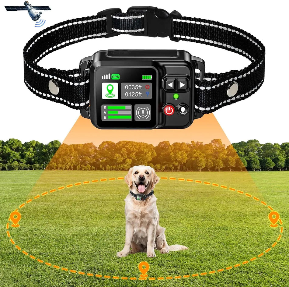 GPS Wireless Dog Fencing System with Electric Satellite Technology - Range 15 to 200