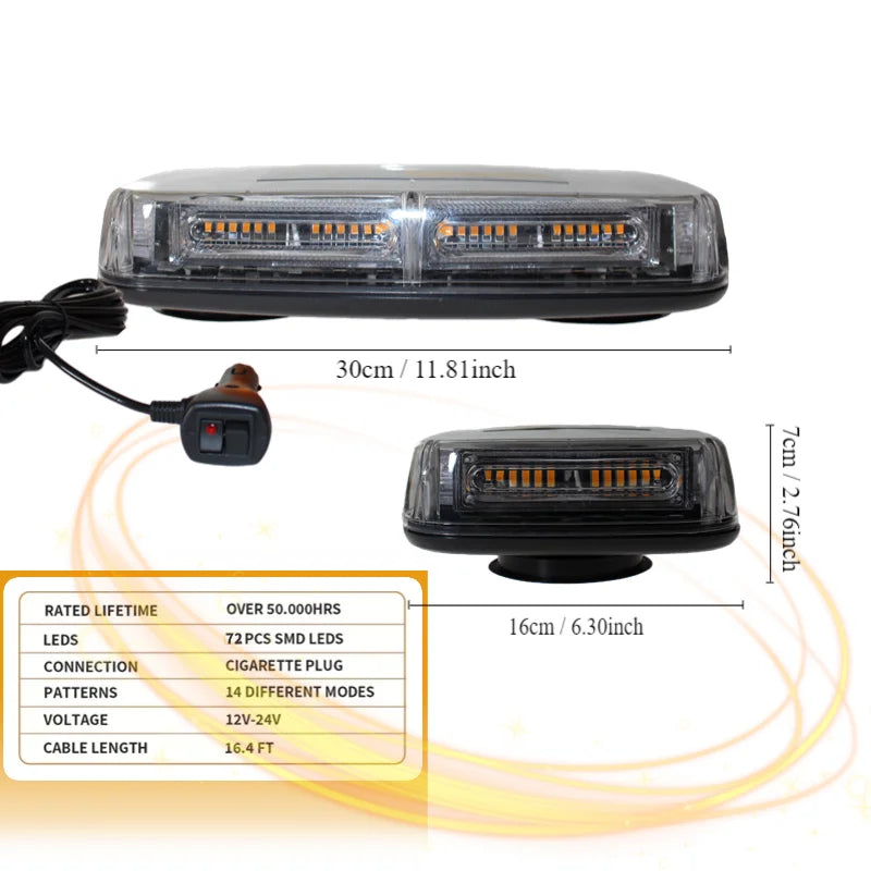 XD-12C36 Roof Top Strobe Light &ndash; Ultra Bright 3000LM