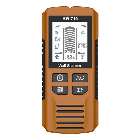 HW-710 6 In 1 Wall Metal Detector &ndash; Detects Studs And Wires Yellow