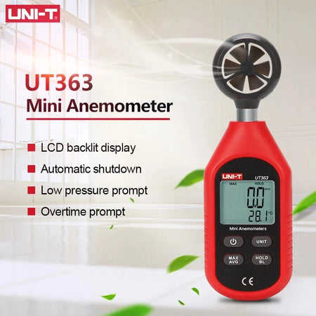 UNI-T UT363 Handheld Digital Anemometer for Wind Speed &amp; Temperature Measurement