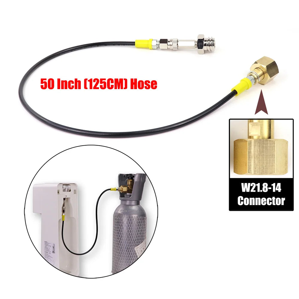 Soda Water Stream Maker Blue Cylinder &ndash; CO2 Adapter Kit W21.8 (125CM)