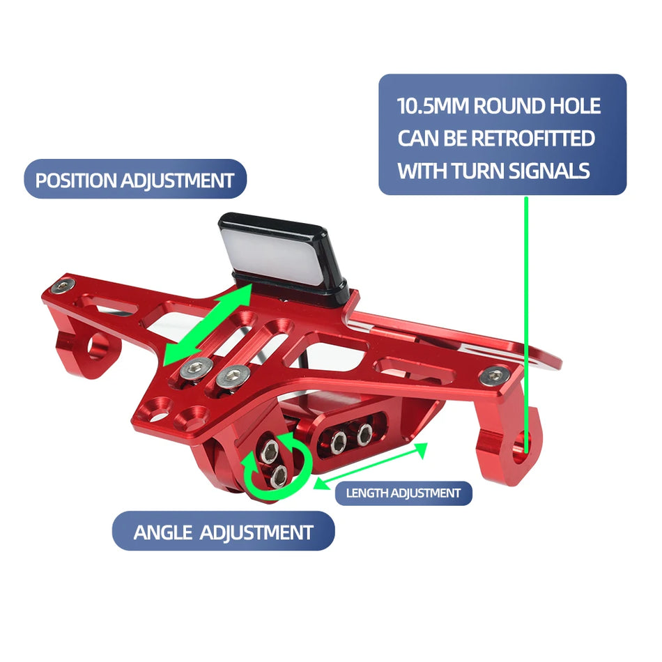 Yamaha MT-07 MT-09 MT-10 Rear License Plate Holder Bracket Made of Aluminum Alloy CNC Machined Matte Finish
