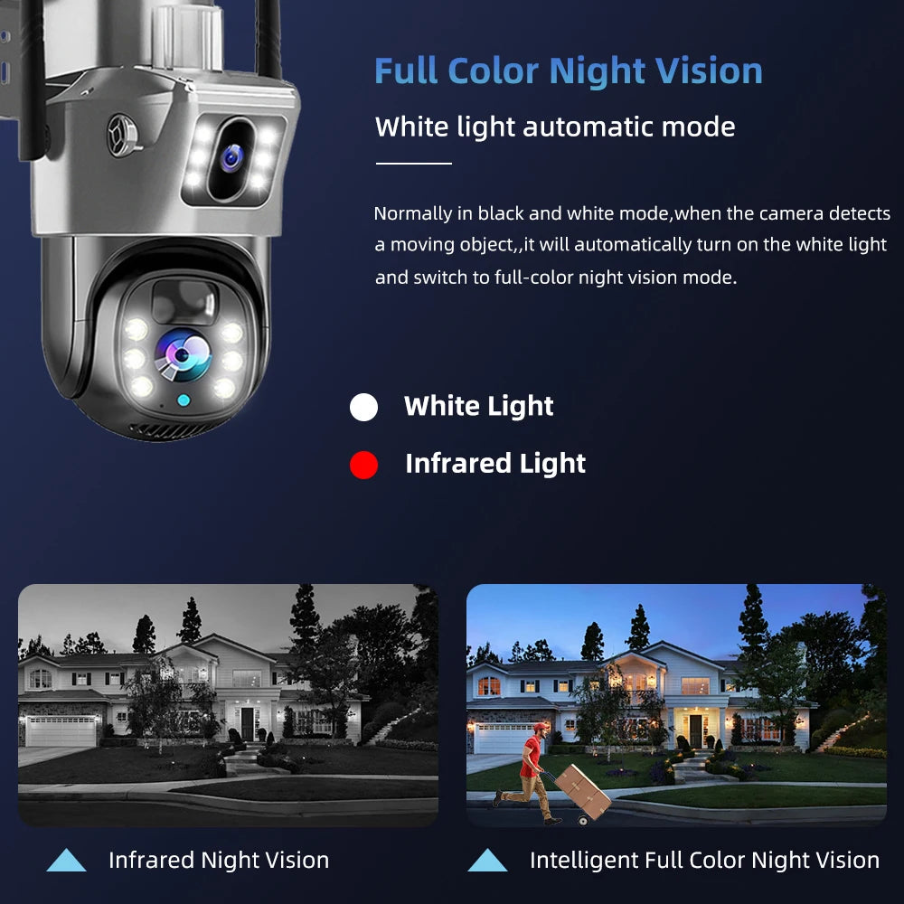 V380 Pro 4G Solar Camera Dual Lenses Outdoor 8MP 4K Low Power Battery IP Camera PIR Night Vision CCTV Security Protection