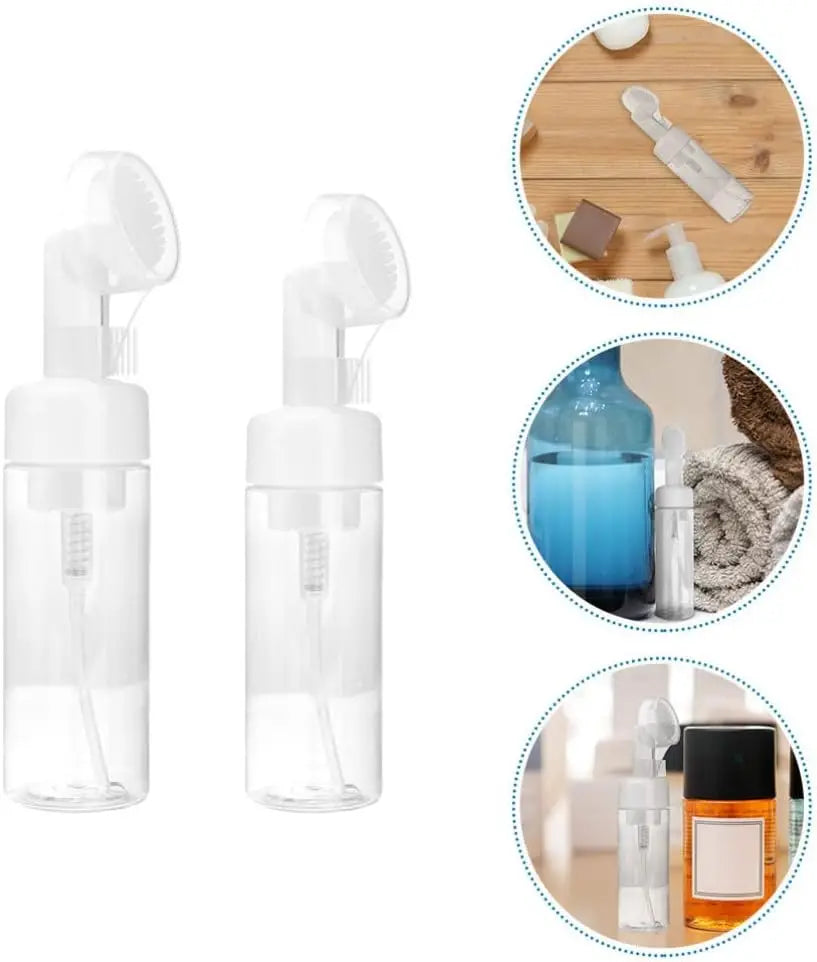 100ml Foam Dispenser Bottle With Silicone Brush For Facial Cleanser