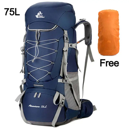 75L Camping Backpack With Rain Cover &ndash; Rain Cover Included Deep Blue