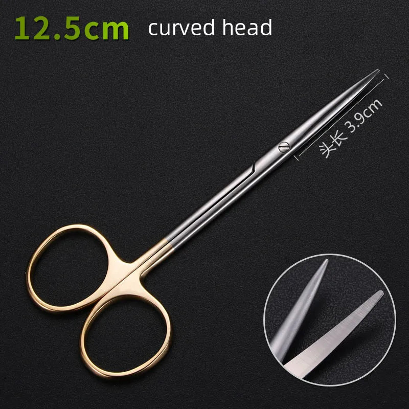 Dental Ophthalmic Blunt Scissors - Versatile Nasal Tool Brushed Brass