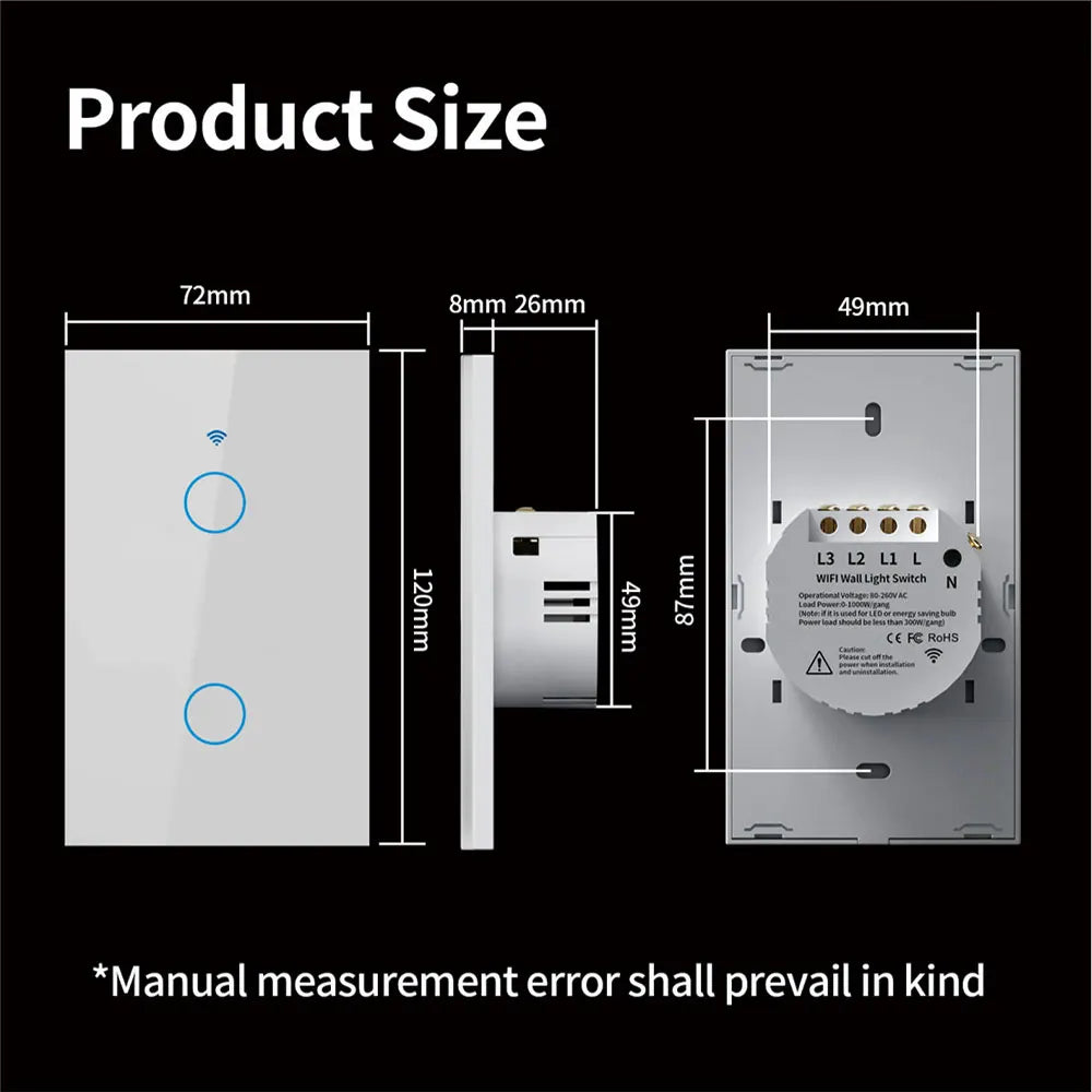 Tuya US WiFi Smart Wall Switch - Alexa &amp; Google Home Compatible