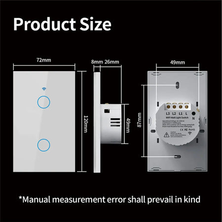 Tuya US WiFi Smart Wall Switch - Alexa &amp; Google Home Compatible