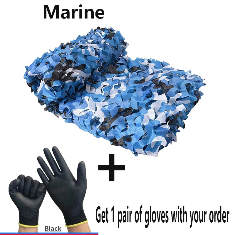 Outdoor Camouflage Hunting Net &ndash; Versatile Garden and Sunshade Solution Marine / 3x6m