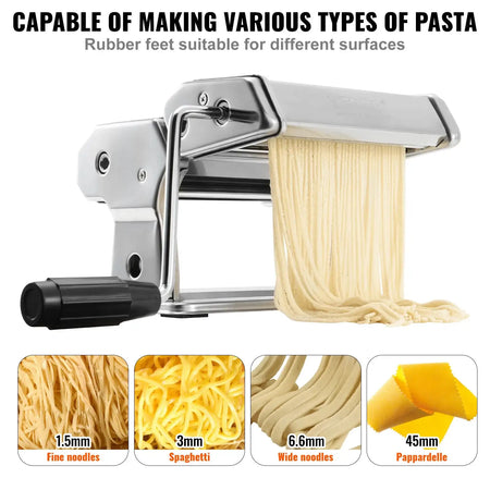 Manual Pasta Maker Set Stainless Steel Noodle Roller Cutter