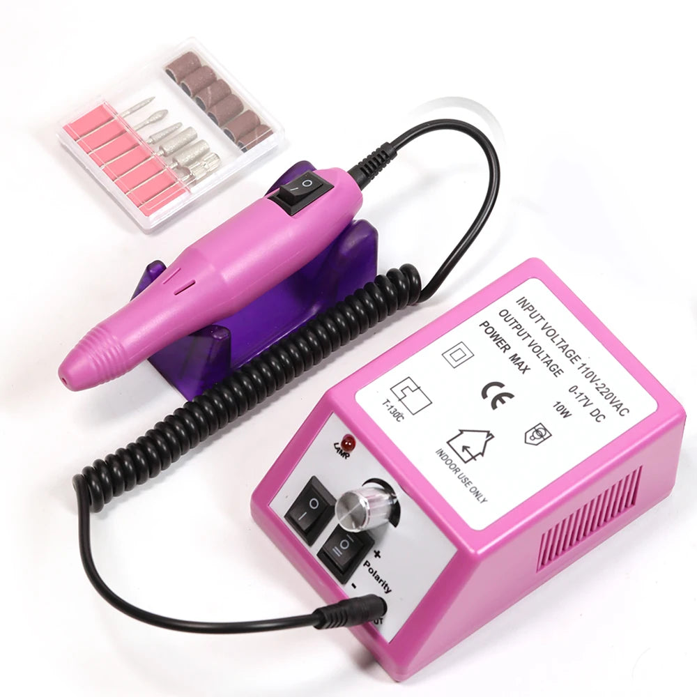 YIKOOLIN Electric Nail Drill Machine &ndash; High Speed 20000 RPM Rose Red / EU