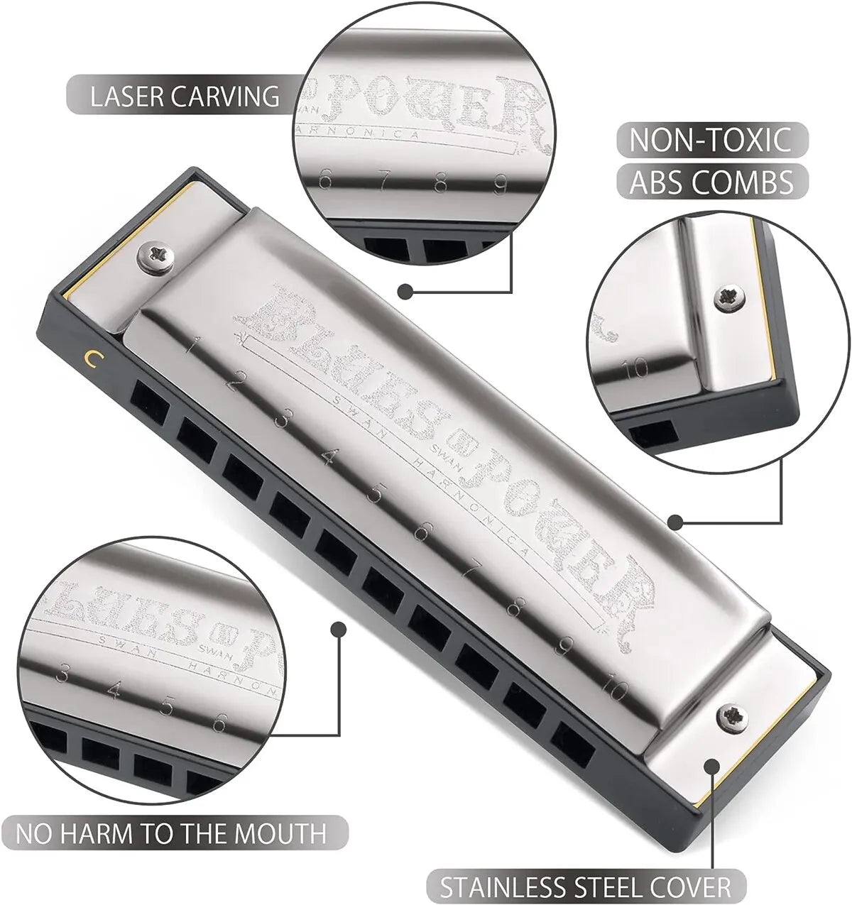 Harmonica Senior Bruce 10 Hole Blues &ndash; Case Included