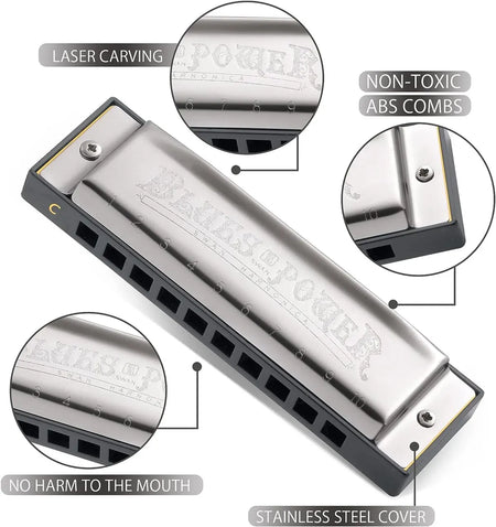 Harmonica Senior Bruce 10 Hole Blues &ndash; Case Included