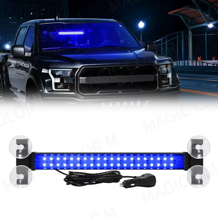 40 LED Strobe Light Front Flash Warning Lamp Auto Windshield Bar Traffic Advisor Flashlight Yellow White Car Accessories 12V-24V by InterCyprus Trading Ltd