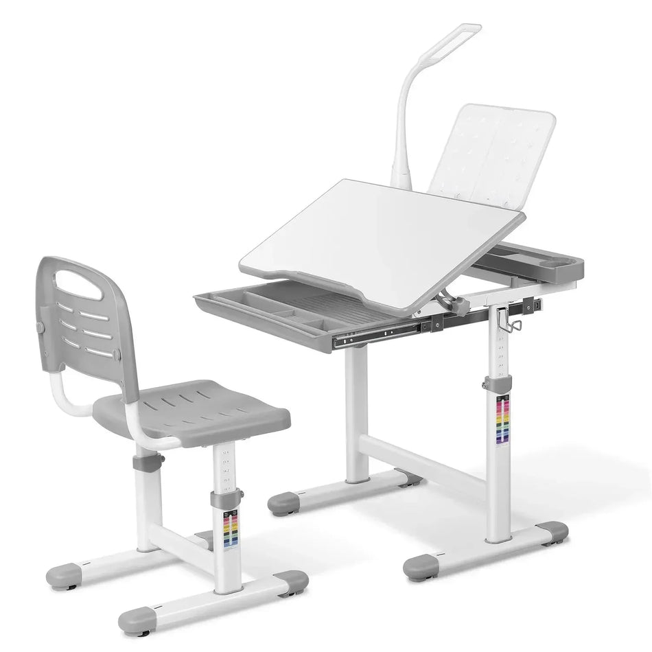 Набор регулируемого стола и стула для детей с ящиком для светодиодной лампы