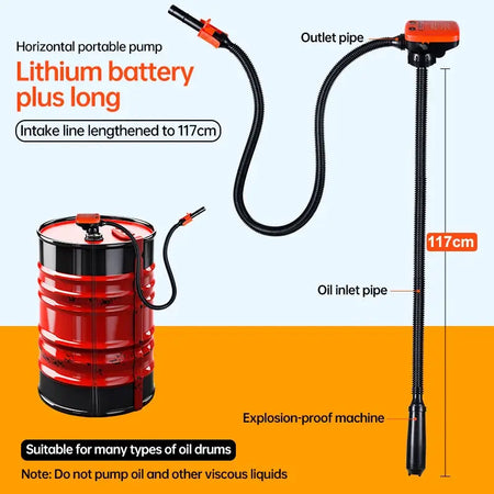 Electric Fuel Transfer Pump, 2 Battery Versions: Lithium Rechargeable or Dry Battery, Automatic Pump for Car, Boat, RV by InterCyprus Trading Ltd