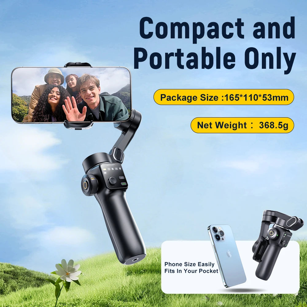 AOCHUAN Handheld Gimbal Stabilizer &ndash; Smooth Face Tracking for Perfect Selfies