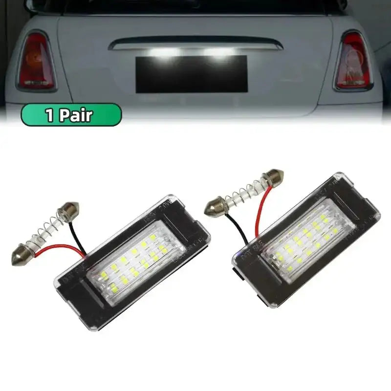 Mini Cooper LED License Plate Lights 2 Pcs White 12V Pair